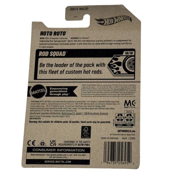 Hot Wheels 2025 Hoto Roto • Rod Squad • White Chrome • 158/250 • Diecast Car - Picture 2 of 6